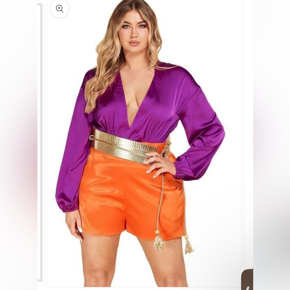 Vibrant Purple and Orange Jumpsuit